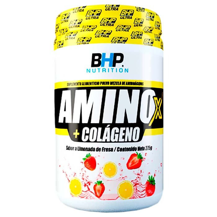 BHP Amino X + Colageno Ultra Limonada de Fresa 25 serv