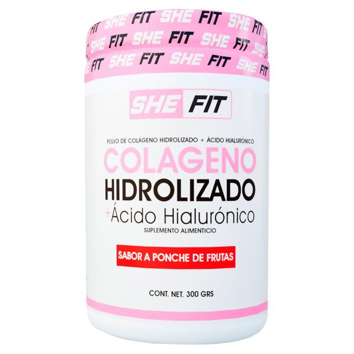 BHP SHE FIT Colágeno + Ácido Hialurónico Ponche 30 serv